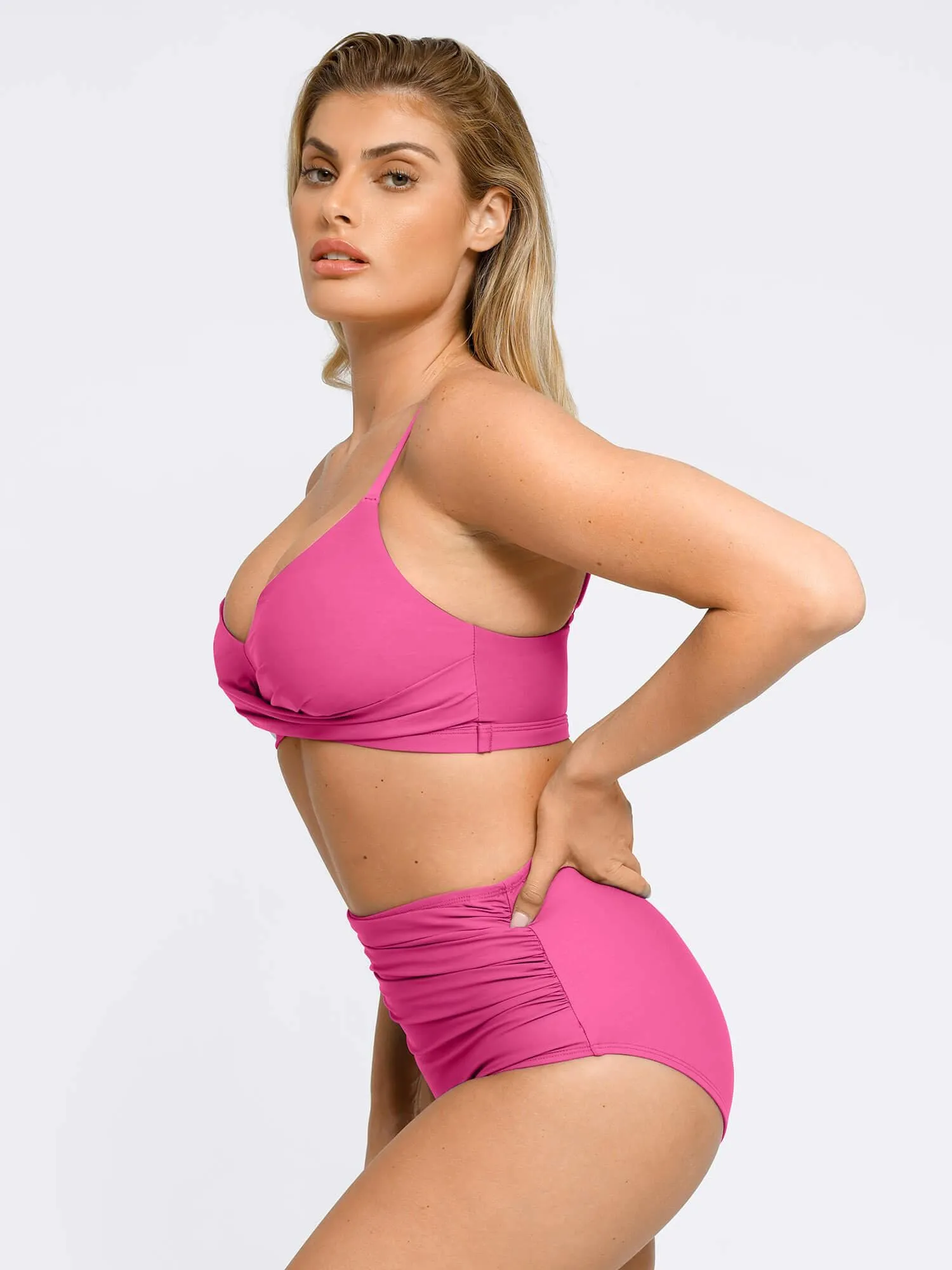 Shapewear Ruched Sculpting Bikini Top and Bottom Set