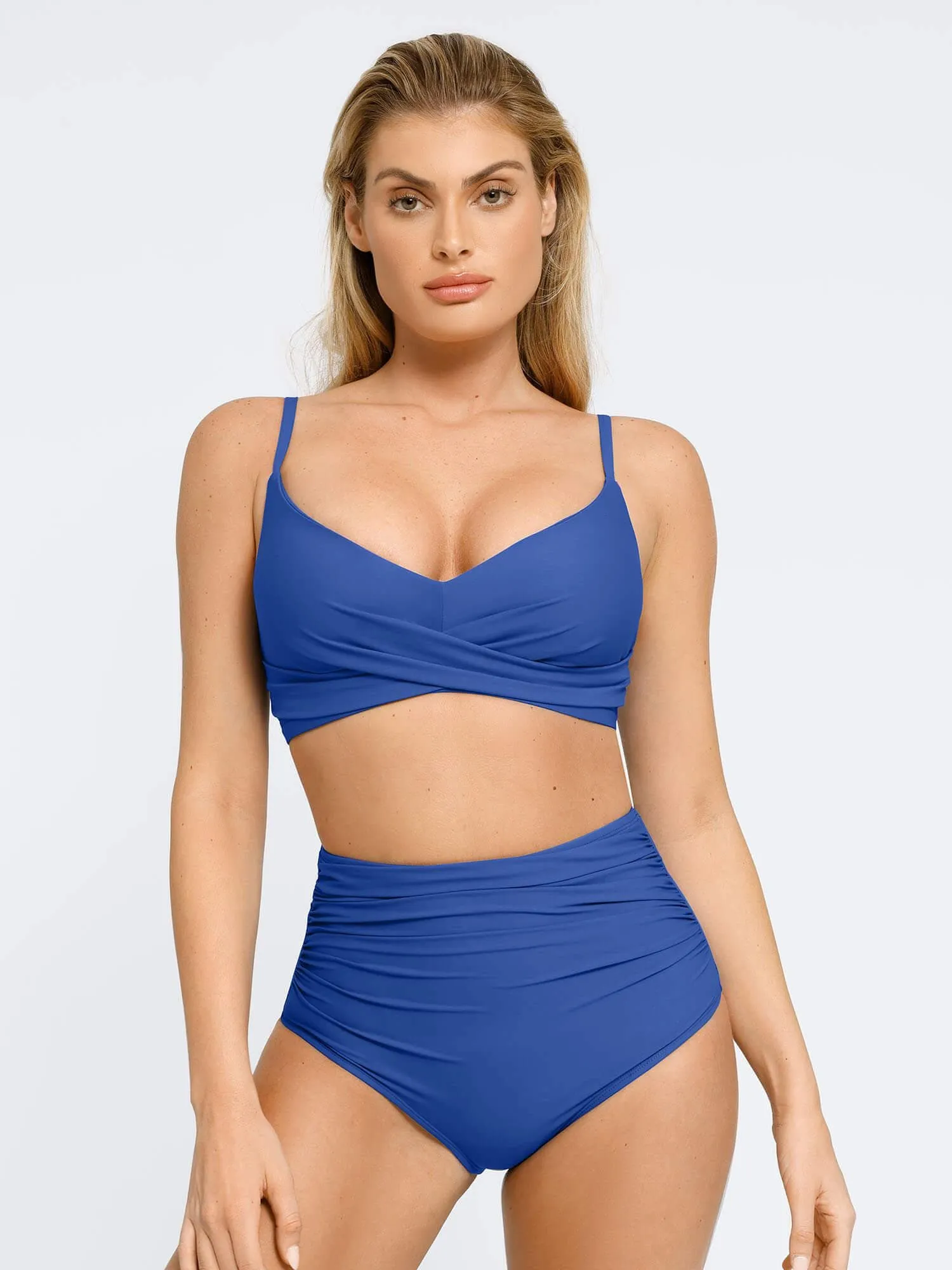 Shapewear Ruched Sculpting Bikini Top and Bottom Set