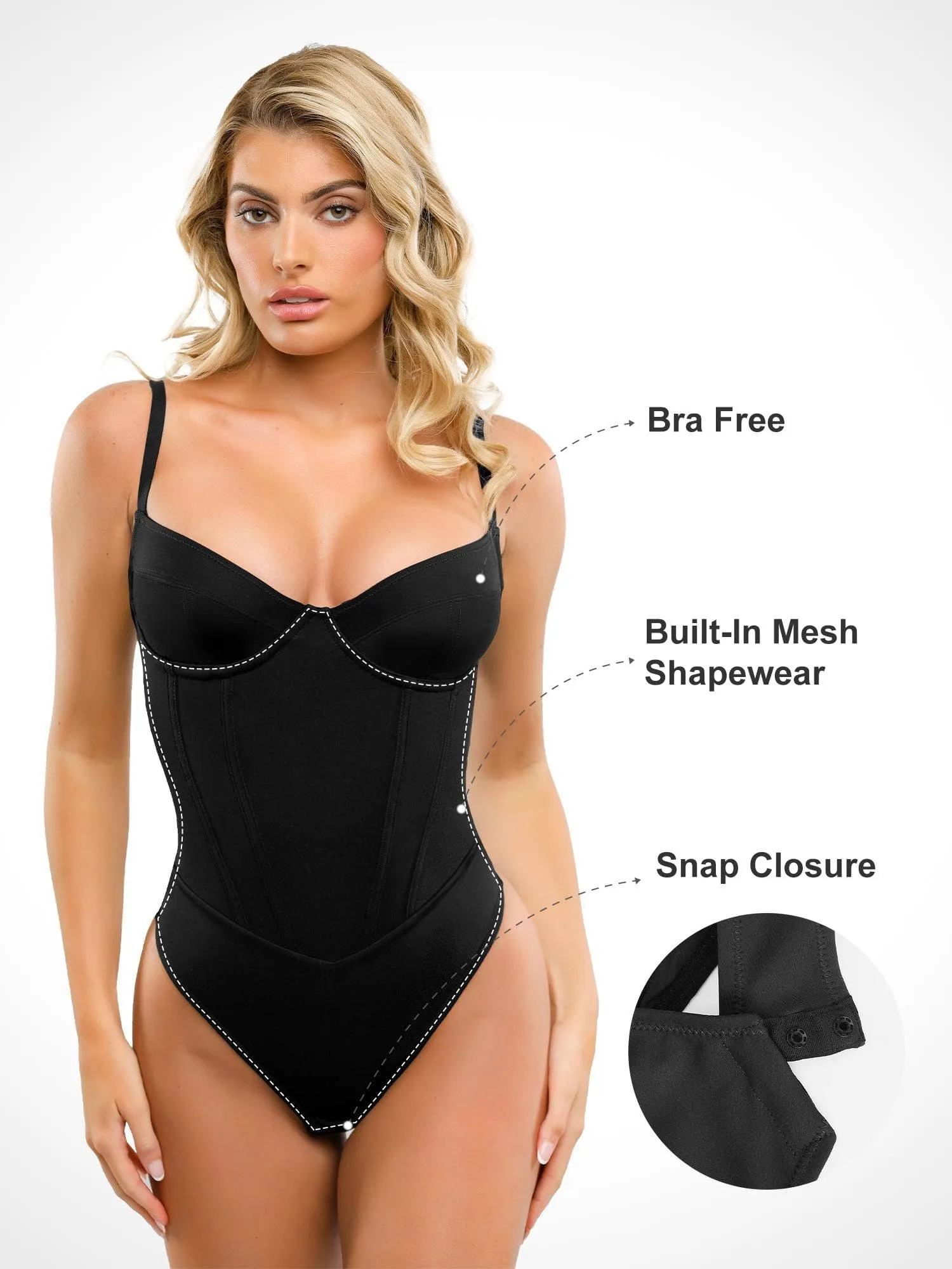 Shapewear Tummy Control Corset Thong Bodysuit For Insiders