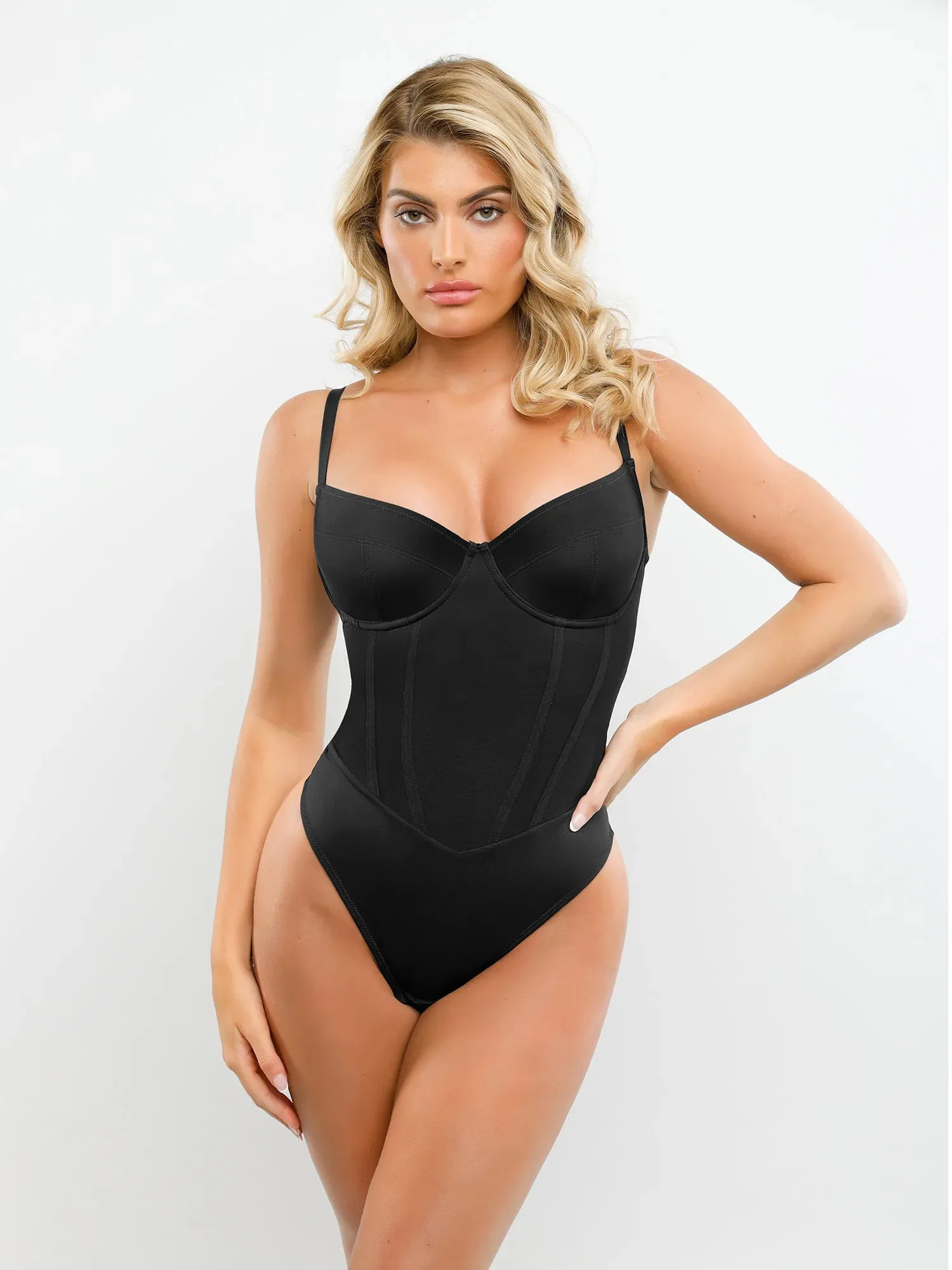 Shapewear Tummy Control Corset Thong Bodysuit For Insiders