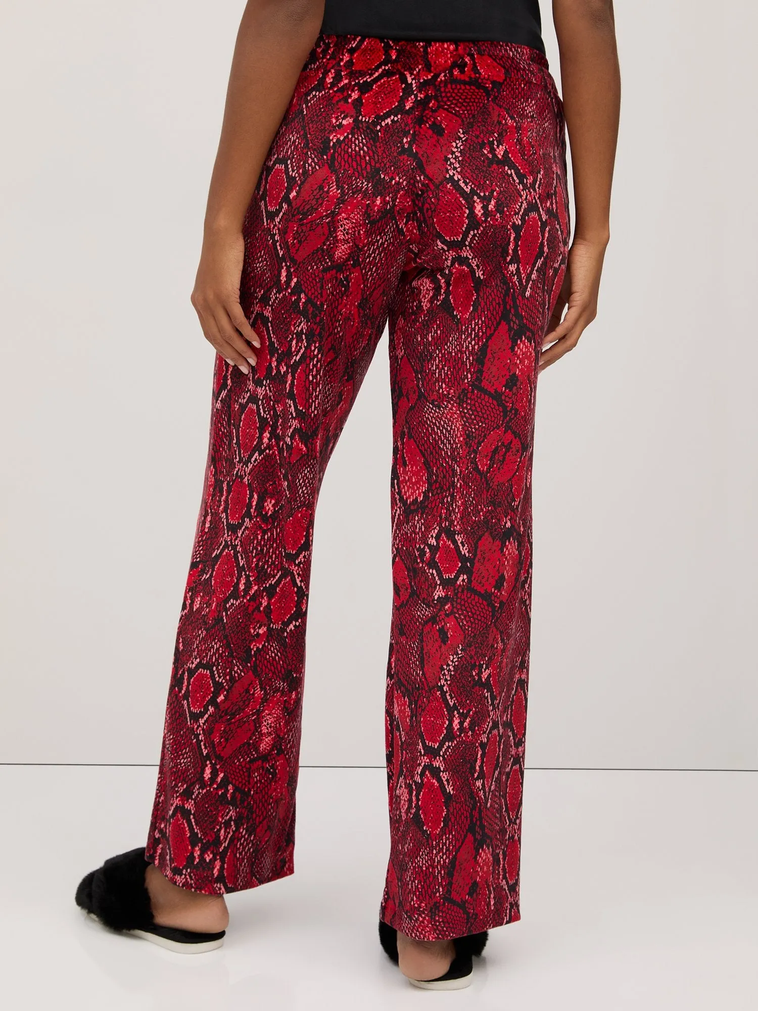 Snake-Print Velour Straight-Leg Pant - Dreamy Velour Collection