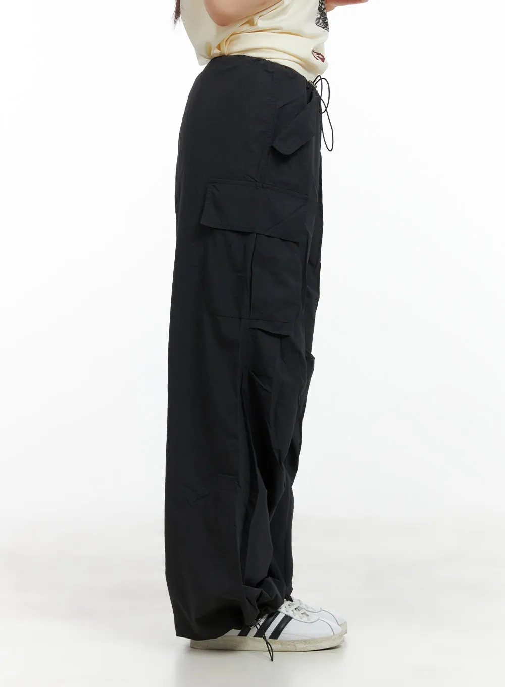 Solid Cargo Chic Nylon Pants CL422