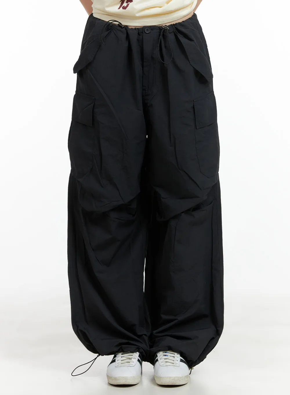 Solid Cargo Chic Nylon Pants CL422