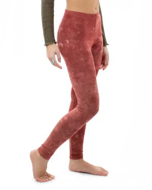 Stonewash Tie Dye Leggings Terracotta Red