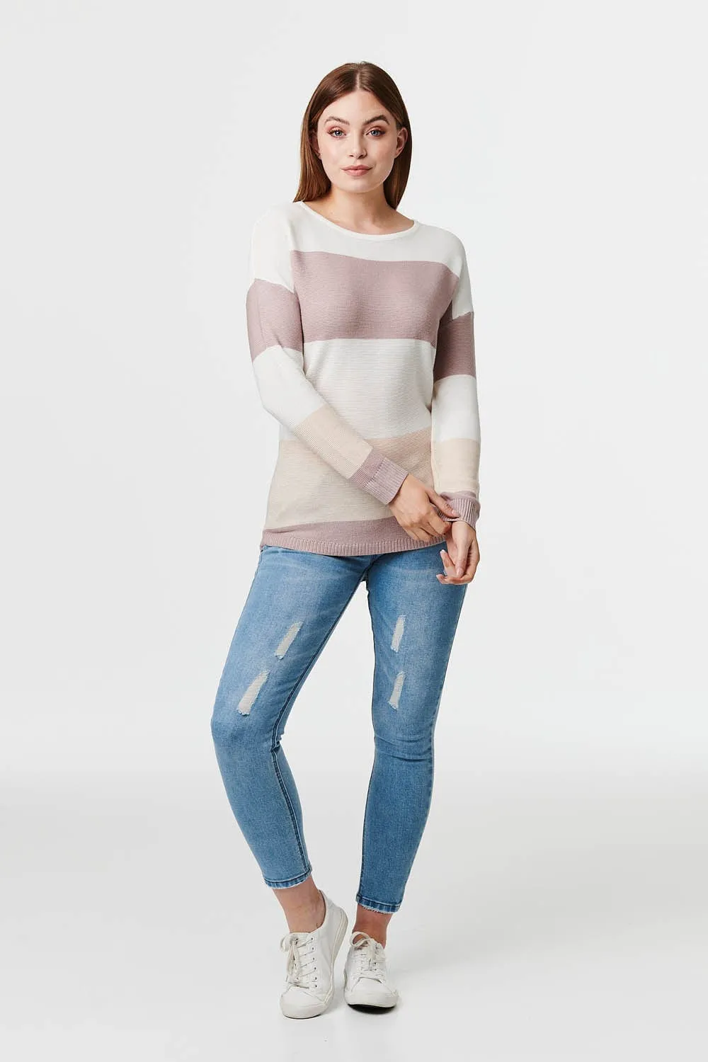 Striped Relaxed Knit Pullover