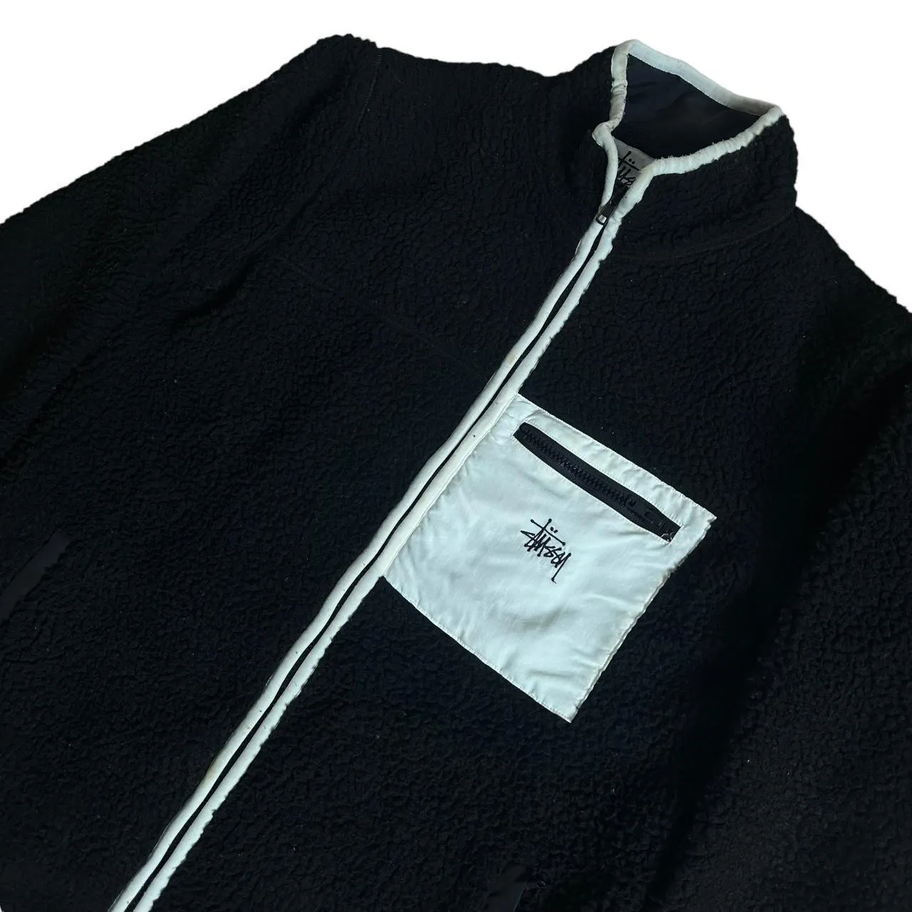 Stussy Black Zip up Fleece