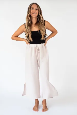 the KAHAKAI  Italian Linen cropped pants