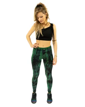 Tie Dye Leggings Green Black