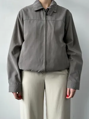 Vintage Minimal Zip Up Bomber Jacket