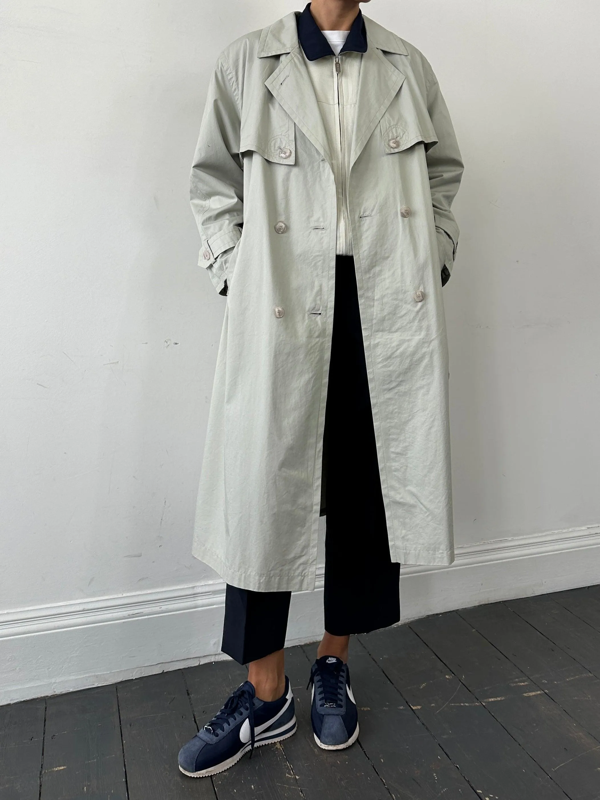 Vintage Showerproof Belted Trench Coat - L