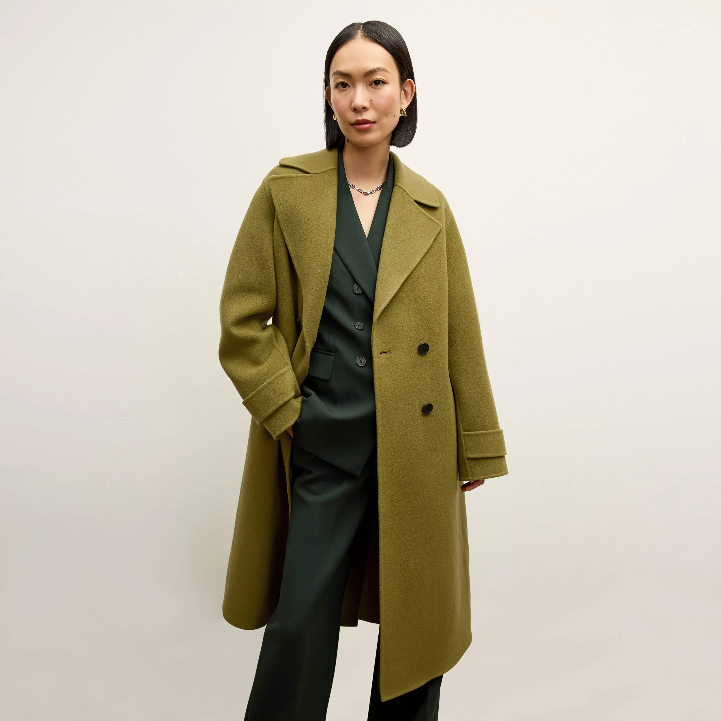 Viola Coat - Double-Face Wool :: Pistachio