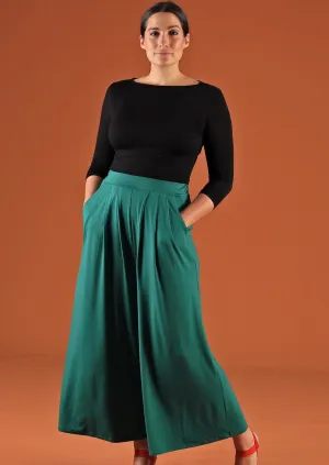 Wide Leg Stretch Pocket Pants Jade Green