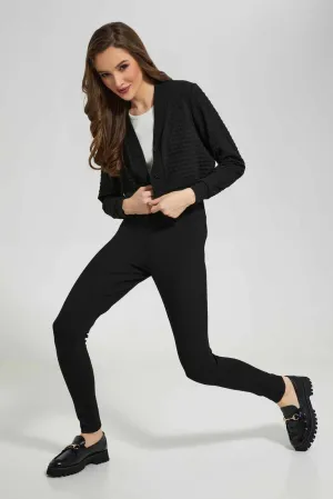 Women Black Jacquard Cardigan