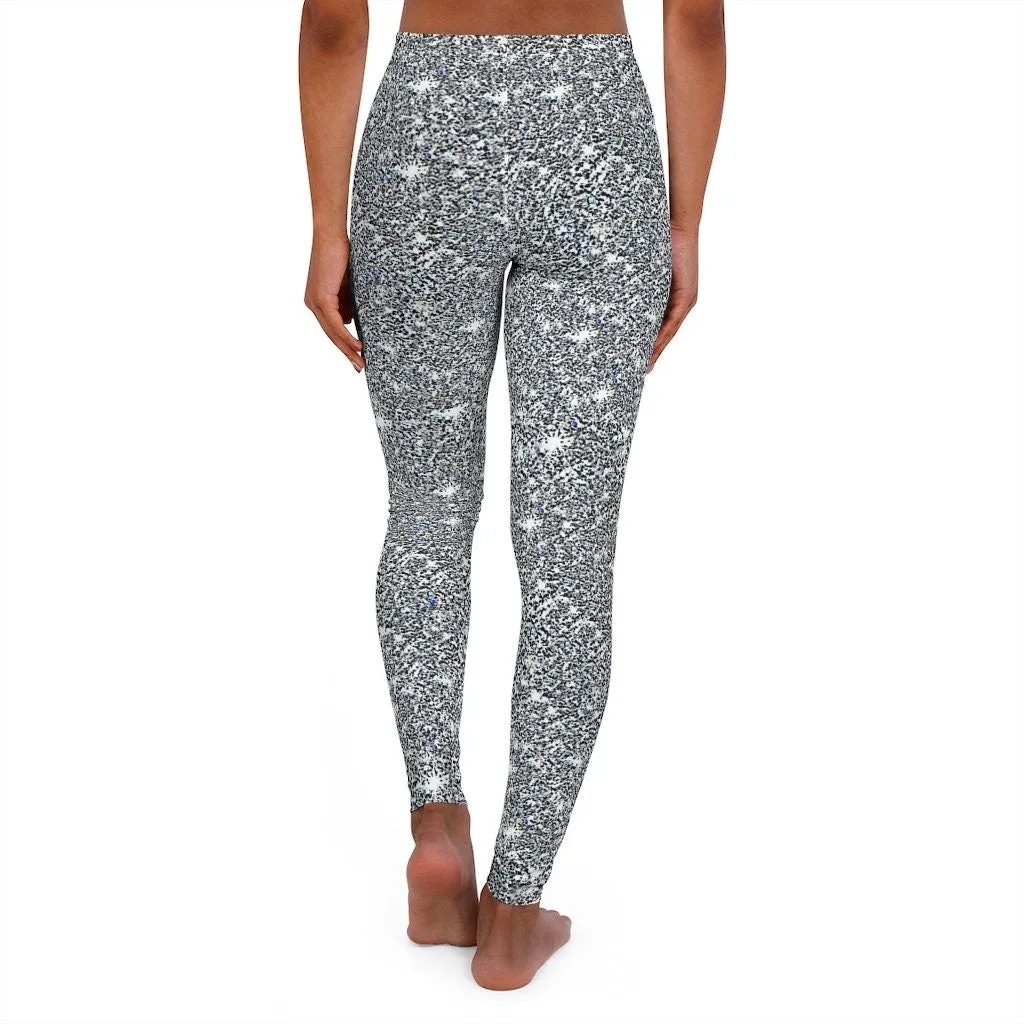 XXS-5XL Silver Sparkly High waisted Leggings,casual,gym/yoga/lounge/chillout/party wear,Christmas/Thanksgiving/Birthday/New Year/Ladies Gift