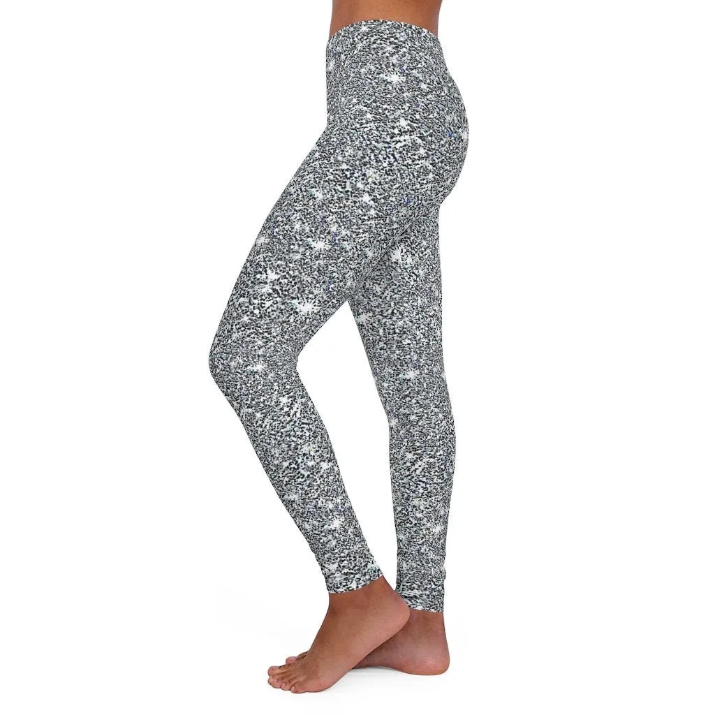 XXS-5XL Silver Sparkly High waisted Leggings,casual,gym/yoga/lounge/chillout/party wear,Christmas/Thanksgiving/Birthday/New Year/Ladies Gift